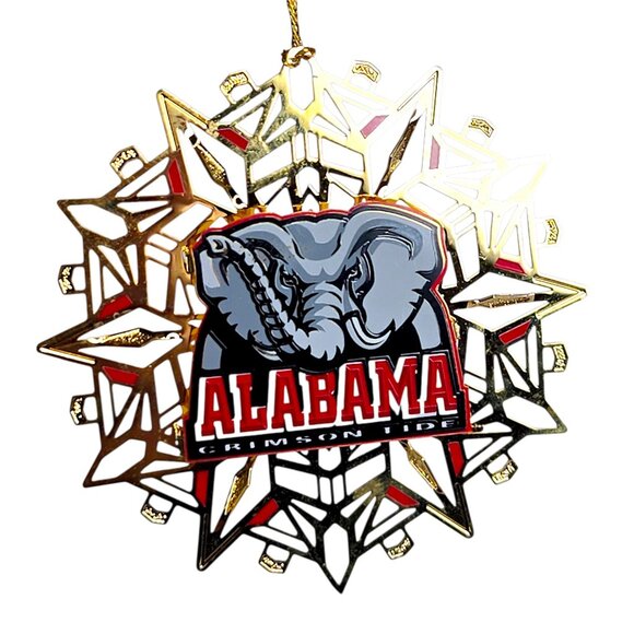 Vintage Brass Christmas Ornament Alabama Crimson Tide Big Al - Picture 1 of 7